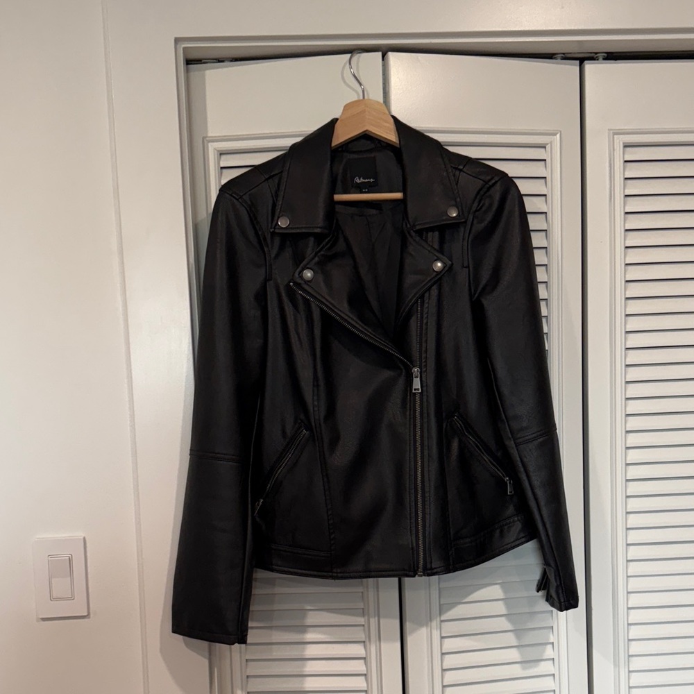 Reitman’s Faux Black Leather Jacket